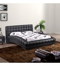Elegance Bed Leatherette with Button Tufted Headboard